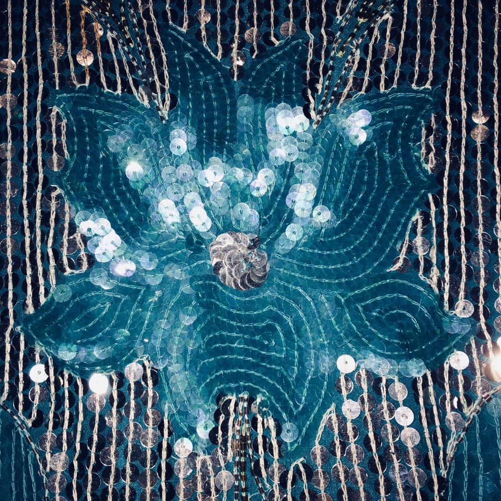 Beautiful Teal Designer Blouse (XL)